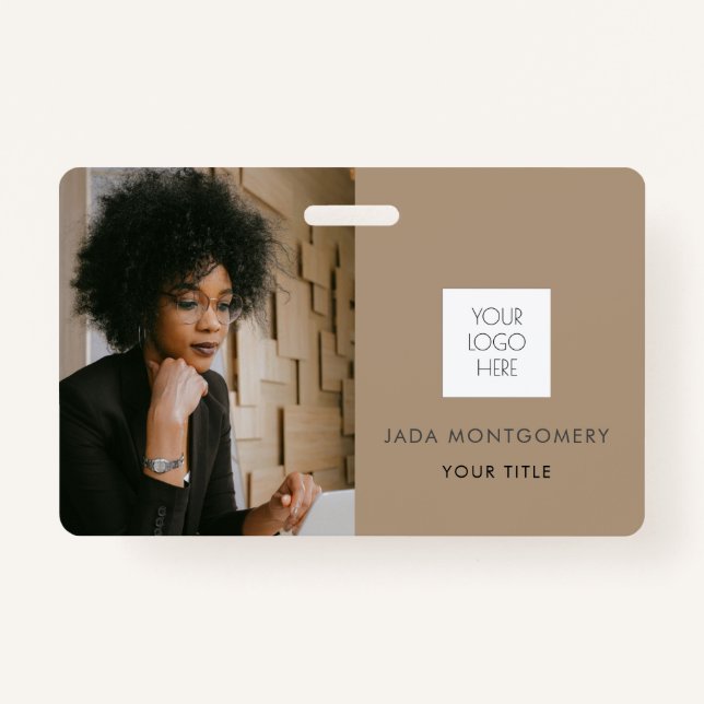 Crachá Logotipo de foto comercial ID do Funcionarios do f (Frente)