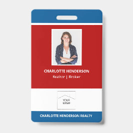 Crachá Logotipo de foto de agente imobiliário vermelho br