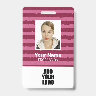 Crachá Logotipo de foto de funcionário personalizado e li