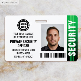 Crachá Logotipo de Foto de ID de Oficial de Segurança Pri