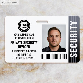 Crachá Logotipo de Foto de ID de Oficial de Segurança Pri