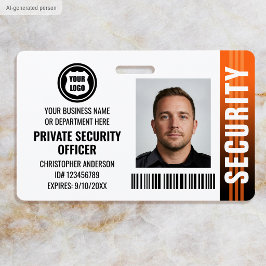 Crachá Logotipo de foto de oficial de segurança privada l