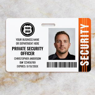 Crachá Logotipo de Foto de Oficial de Segurança Privada L