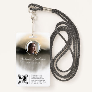 Crachá Logotipo de Foto do Script Abstrato de de Aquarela