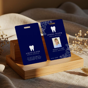 Crachá Logotipo de Foto ID Dental de Dente Florescente Pr