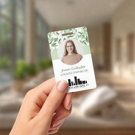 Crachá Logotipo de foto ID redonda de vegetação verde mac