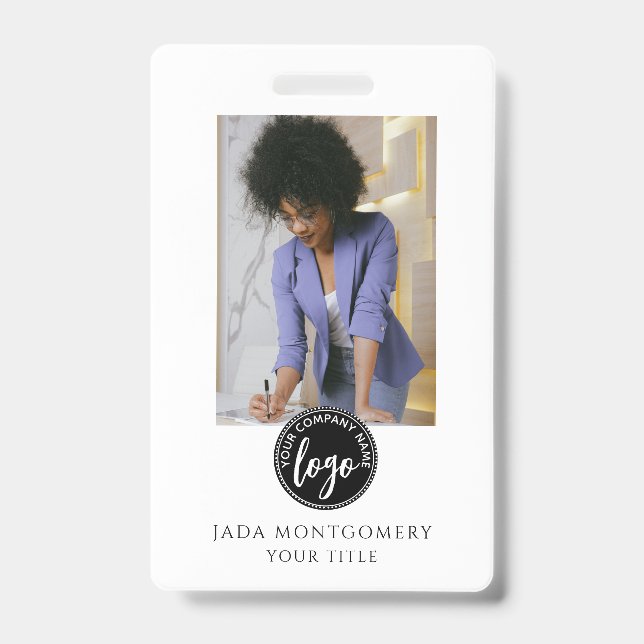 Crachá Logotipo de Foto Moderno (Frente)