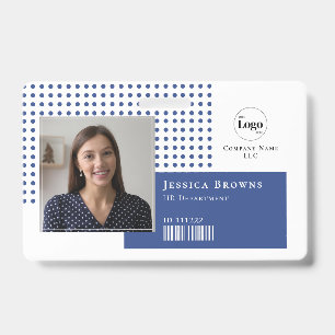 Crachá Logotipo de foto simples moderno QR Código de barr