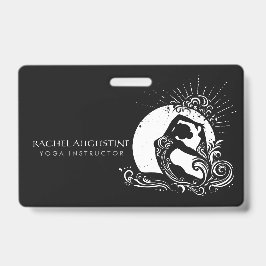 Crachá Logotipo de ganha preto branco-rei, com uma perna,