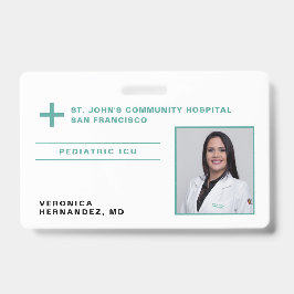 Crachá Logotipo de Identificação Fotográfica de Médico no