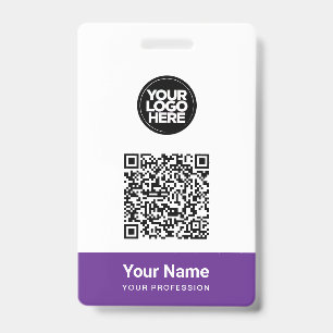 Crachá Logotipo de Negócios Código Qr Nome do Funcionário