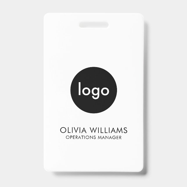 Crachá Logotipo de negócios de ID de funcionário minimali (Frente)