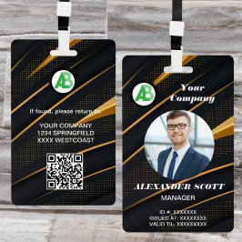 Crachá Logotipo de negócios Pessoal funcionário código QR