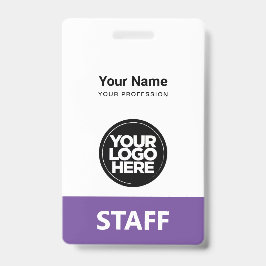 Crachá Logotipo de Nome de Funcionário Roxo Claro Etiquet