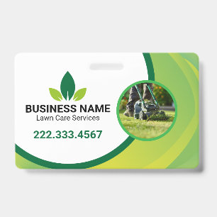 Crachá Logotipo de Paisagismo da Green Leaf Lawn Care