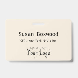 Crachá Logotipo de substituição de texto personalizado do