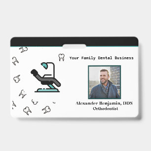 Crachá Logotipo Dentista de Foto do Funcionário Código