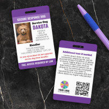 Logotipo do Cão de Resposta a Crise Roxa ID Foto Q