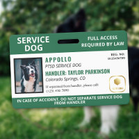 Logotipo do Cão de Serviço Verde Branco & ID de Fo