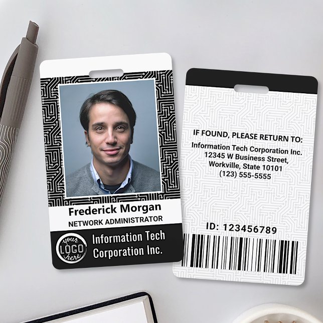 Crachá Logotipo do Código do Bar de Fotografia para funci (Criador carregado)