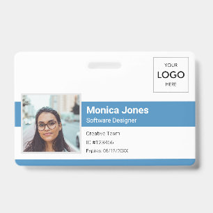 Crachá Logotipo do Código QR do ID de Foto do Funcionário