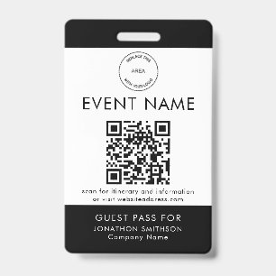Crachá Logotipo do evento QR Nome do convidado Qualquer C