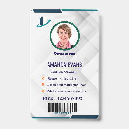 Crachá Logotipo do Funcionário em Foto ou Cadeado Branco