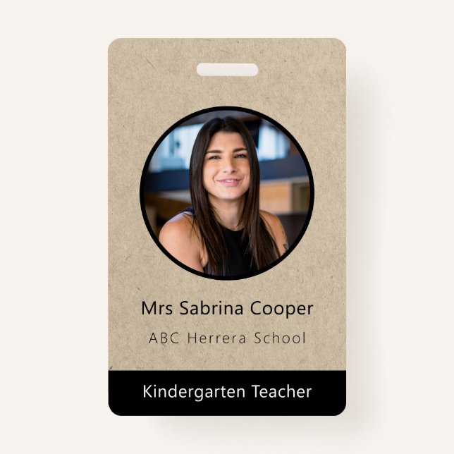 Crachá Logotipo do nome de foto da placa de identificação (Frente)