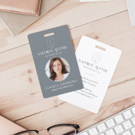 Crachá Logotipo e foto personalizados de ID de Cinza míni