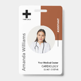 Crachá Logotipo e foto personalizados do funcionário do h