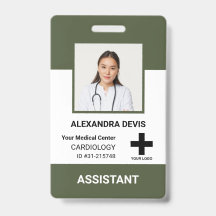 Logotipo e foto personalizados do funcionário do h