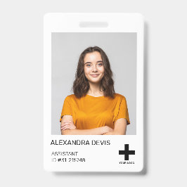 Crachá Logotipo e foto personalizados do funcionário prof