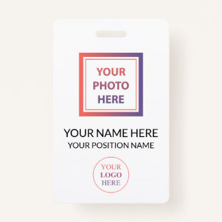 Crachá Logotipo e foto personalizados do Promocional sem