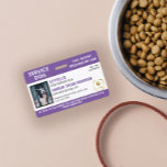 Crachá Logotipo e ID de foto do Cão branco roxo<br><div class="desc">Crachá de identificação do cão de serviço horizontal,  roxo e branco,  com espaço para uma foto do cão de serviço e um logotipo. Adicione nome,  título e número de registro. Adicione o nome do manipulador e as informações de contato também.</div>