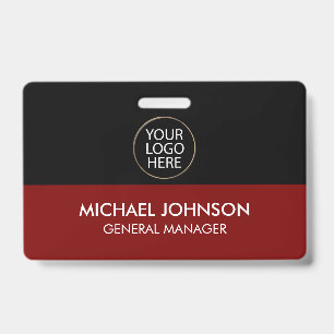 Crachá Logotipo e Texto Personalizado de Empresa Comercia