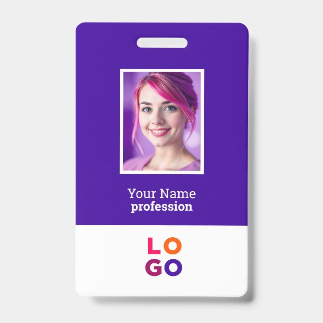 Crachá Logotipo Empresarial, Foto, Código Qr, Identificaç (Frente)
