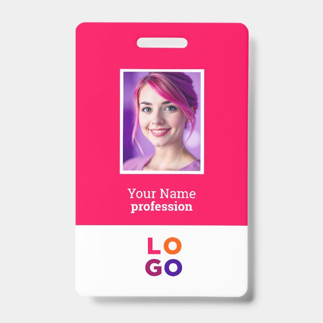 Crachá Logotipo Empresarial, Foto, Código Qr, Identificaç (Frente)