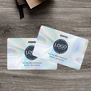 Crachá Logotipo Empresarial Holográfico de ID de Funcioná
