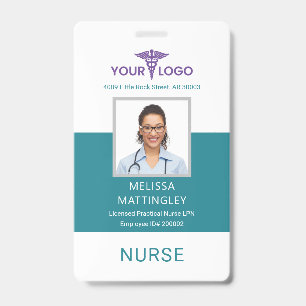 Crachá Logotipo Empresarial Médico ID de Funcionários Fot