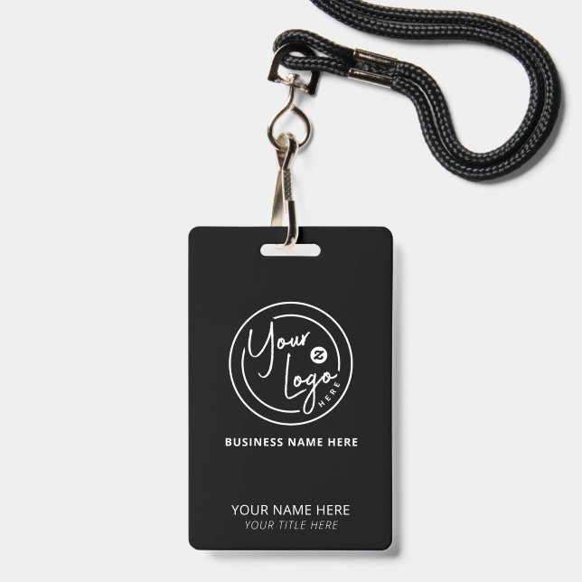 Crachá Logotipo Empresarial Personalizado (Frente com cordão)