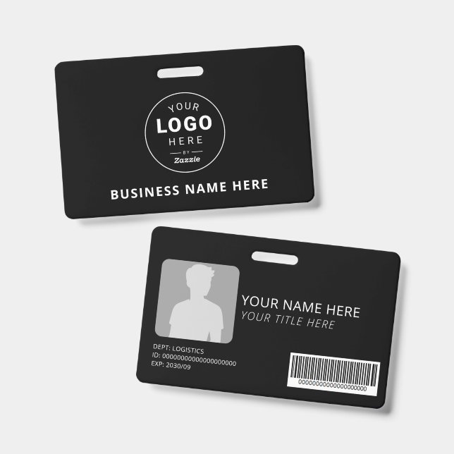 Crachá Logotipo Empresarial Personalizado (Frente e verso)