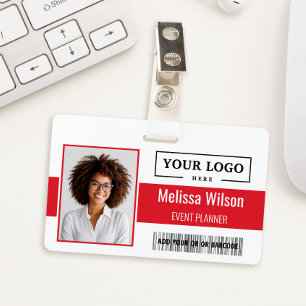 Crachá Logotipo Empresarial Personalizado Código de Barra