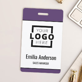 Crachá Logotipo Empresarial Personalizado Código de Barra