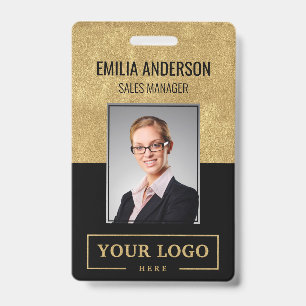 Crachá Logotipo Empresarial Personalizado Foto Básica do 