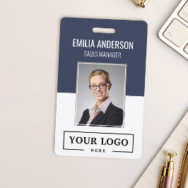 Crachá Logotipo Empresarial Personalizado Foto Básica do