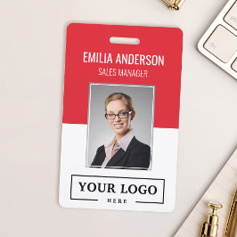 Crachá Logotipo Empresarial Personalizado Foto Básica do