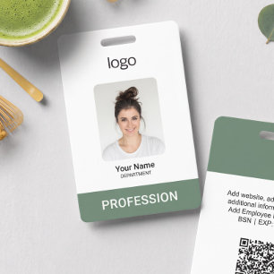 Crachá Logotipo Empresarial Personalizado, Foto, Código d