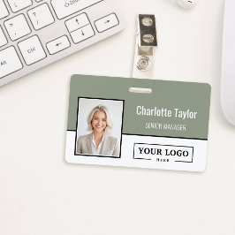 Crachá Logotipo Empresarial Personalizado Foto do Funcion
