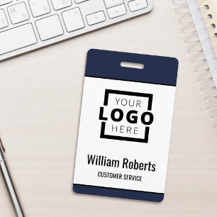 Crachá Logotipo Empresarial Personalizado Funcionário Bás