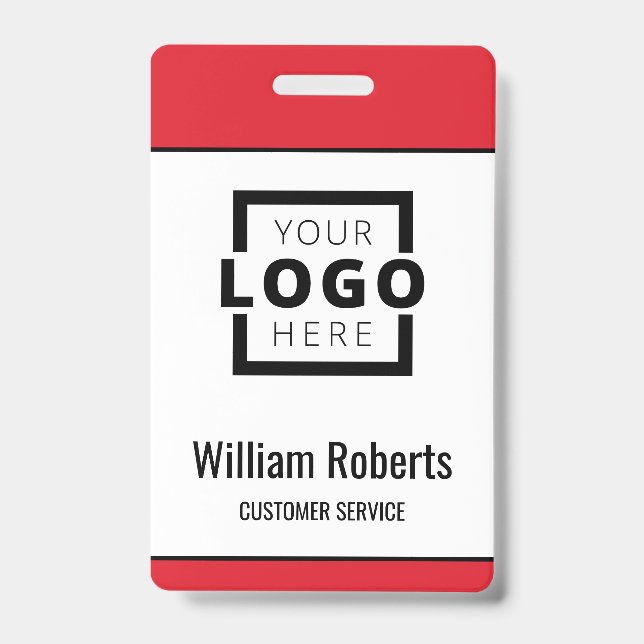 Crachá Logotipo Empresarial Personalizado Funcionário Bás (Frente)